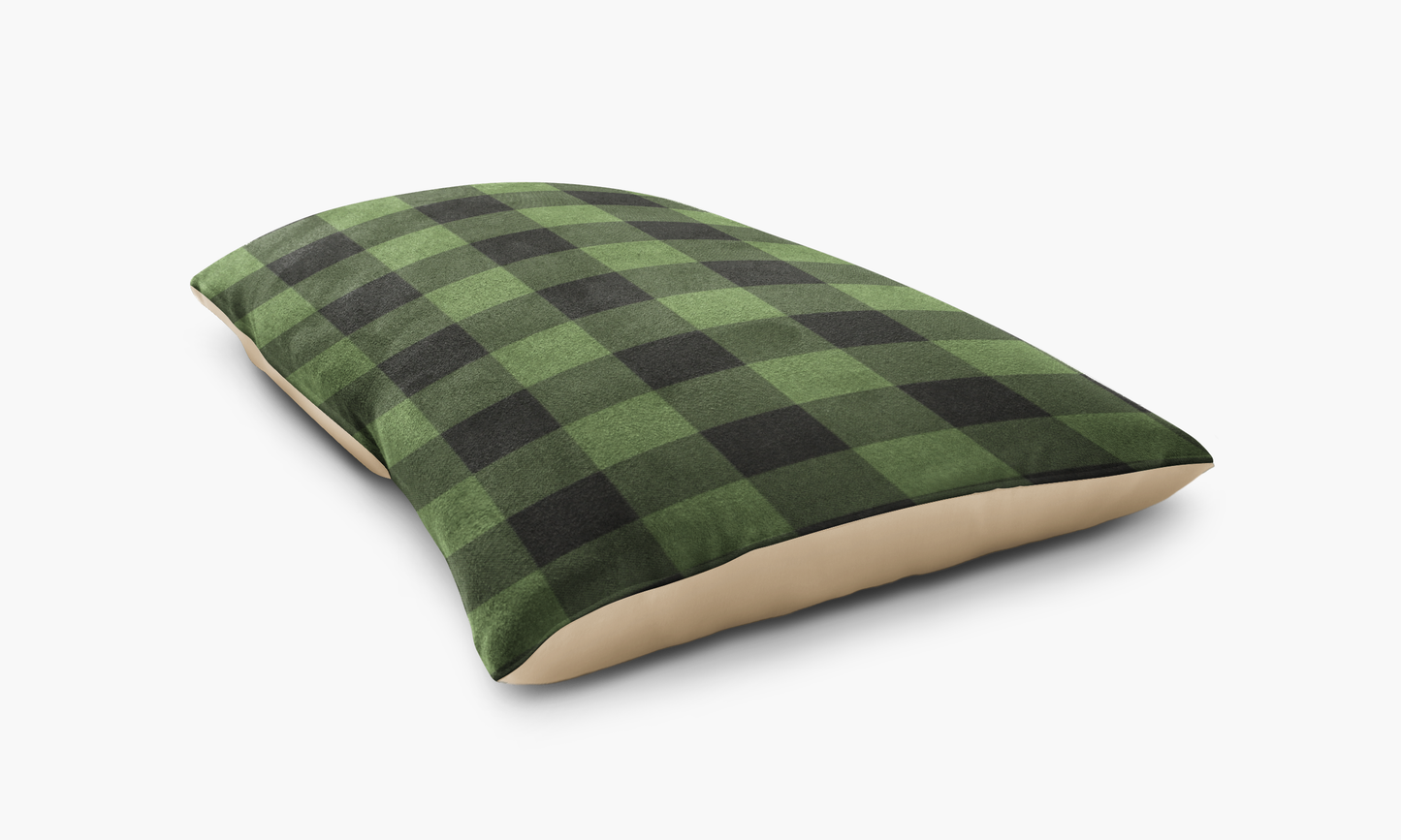 THE GREEN PLAID & PAWS DOG BED